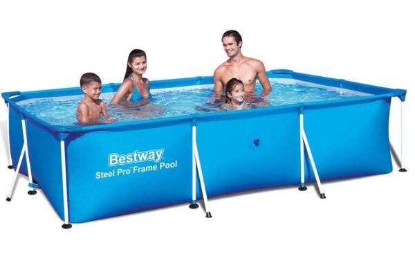 בריכת BESTWAY מלבנית עמודים, מידות 300X201X66 ס"מ, דגם 56404