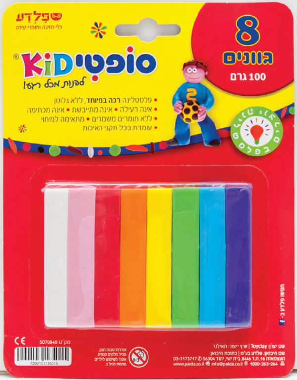 פלסטלינה רכה במיוחד- 8 אצבעות,100 גרם