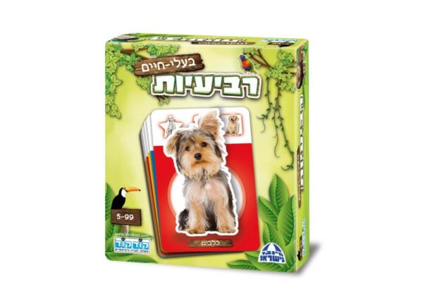 משחק קלפים רביעיות בעלי חיים