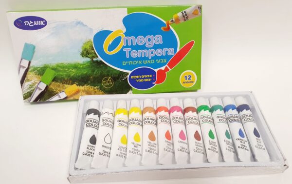 צבעי גואש בשפופרת (12 יח')