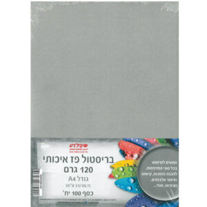 בריסטול A4 פז איכותי כסף - 100 יח'