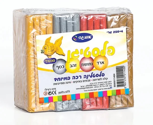 פלסטלינה פלסטיגן מטאלי 4*250 גר'