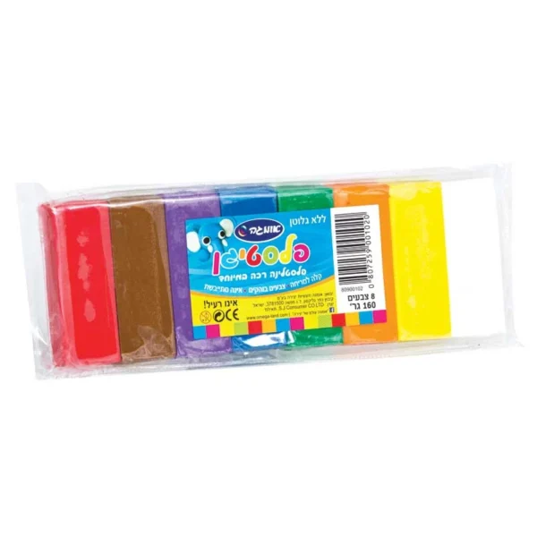 פלסטלינה פלסטלינה 8 צבעים 160 גר'