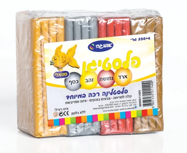 פלסטלינה פלסטיגן מטאלי 4*250 גר'